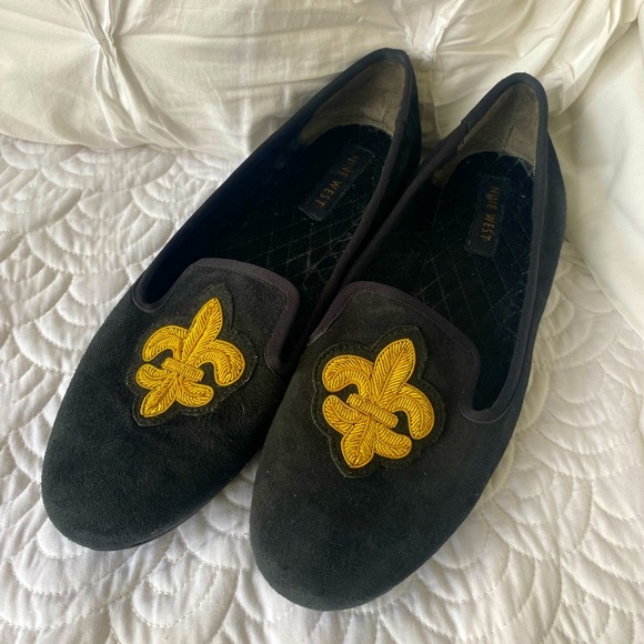 Nine West Shoes - Nine West Black Suede Smoking Loafers